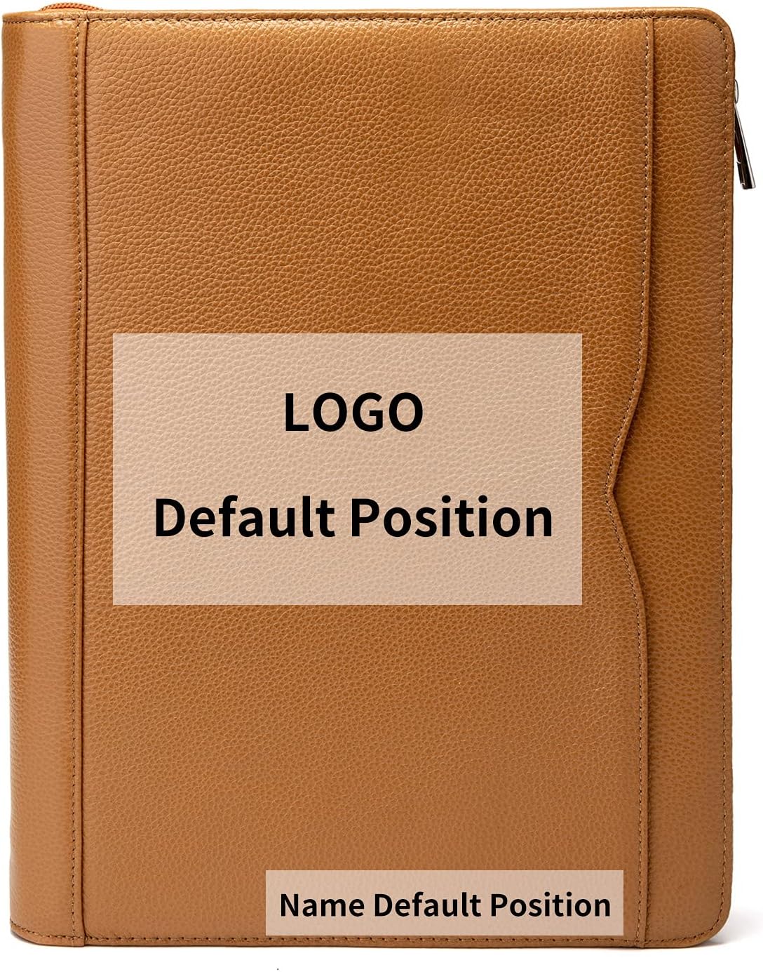 Professional Leather Business Padfolio Portfolio Case, 3 Ring Binder,Zippered Business Document Organizer Tablet Holder Folder Case,with Letter Size Notepad (Custom)