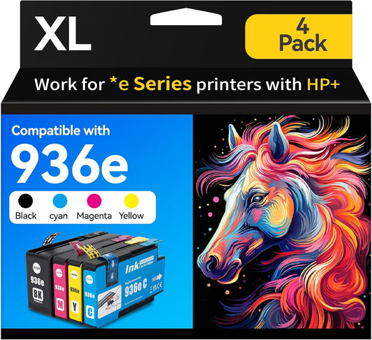 936XL Ink Cartridges Combo Pack for HP Black and Color OfficeJet Pro 9125e 9135e 9730e Series Replacement for HP 936 Ink Office Jet Pro 9122e 9128e 9110b 9120b 9130b 9135e 9730e Printer