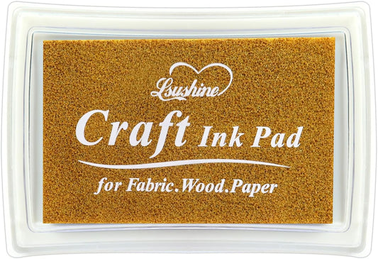 Craft Ink Pad for Rubber Stamps, Paper, Wooden, Fabric, Scrapbooking, Non-Toxic Finger Ink Pads for Kids (Gold)