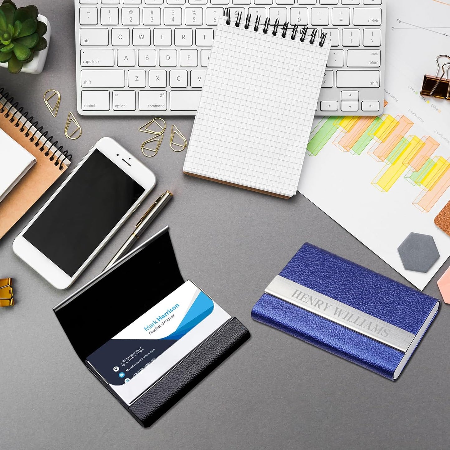 Taikuri Custom Business Card Holder Personalized Engraved Leather Business Card Case Holder Customized Your Text/Logo for Women/Men as Business/Unique Gift