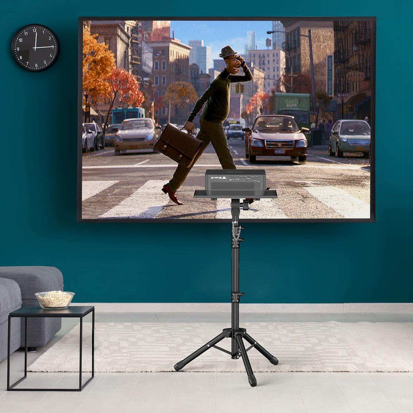 Projector Stand - Adjustable Height 22 to 63 Inches, Tripod for Laptop & Projector, Outdoor Movies