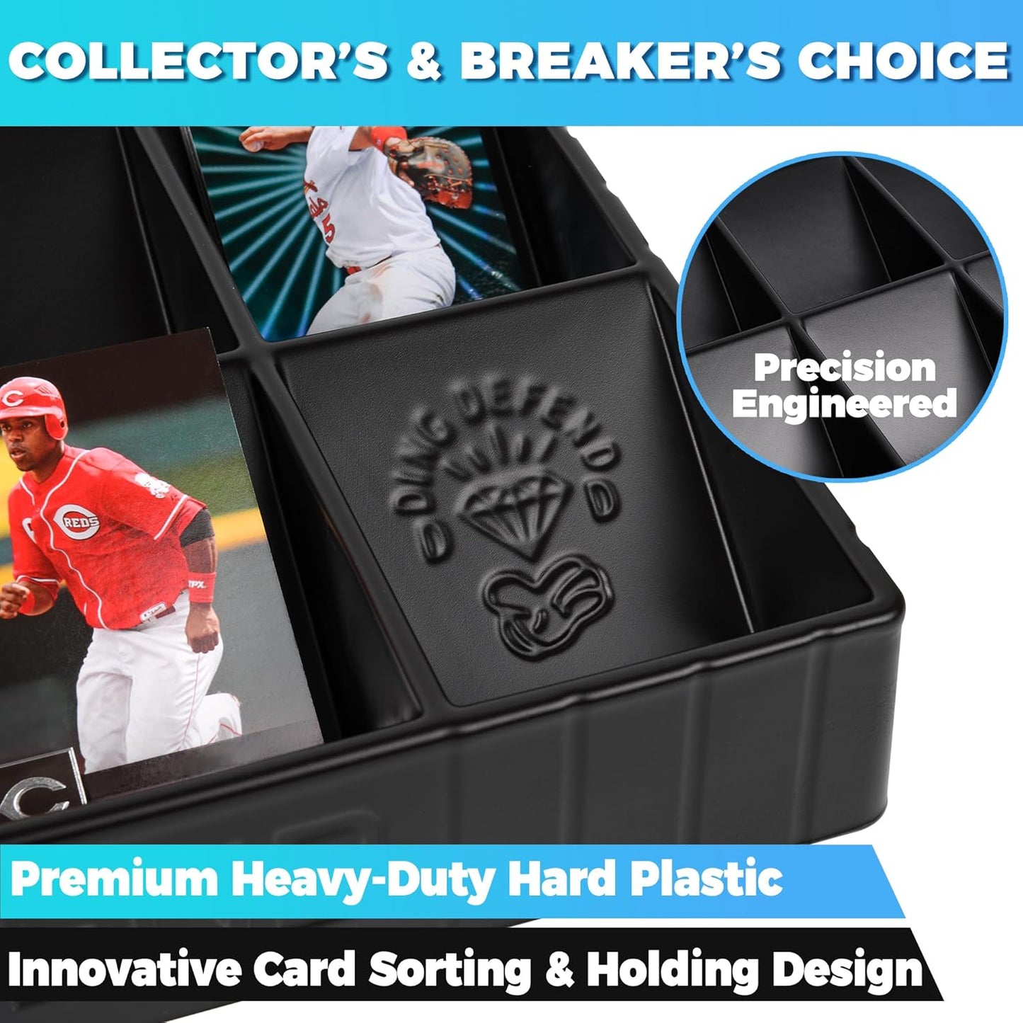 Card Sorting Tray - Stackable Trading Cards Organizer - 15-Compartment Tray Sorter for Organizing Raw, Sleeved or Toploaders - Includes Organization Insert Dividers