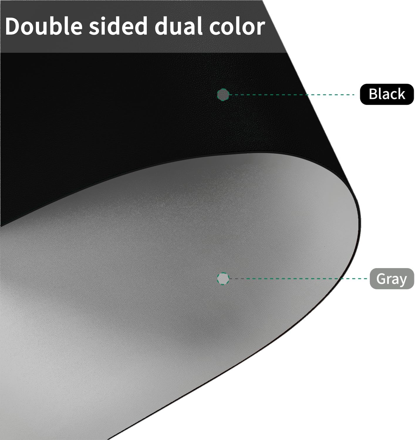 Leather Table Cover,1.8mm Thick,42x66 Inch Table Protector,Table Protector for Dining Room Table,Dining Table Cover,Table Cover Protector,Dining Table Pad Protector(Black+Gray,42x66)