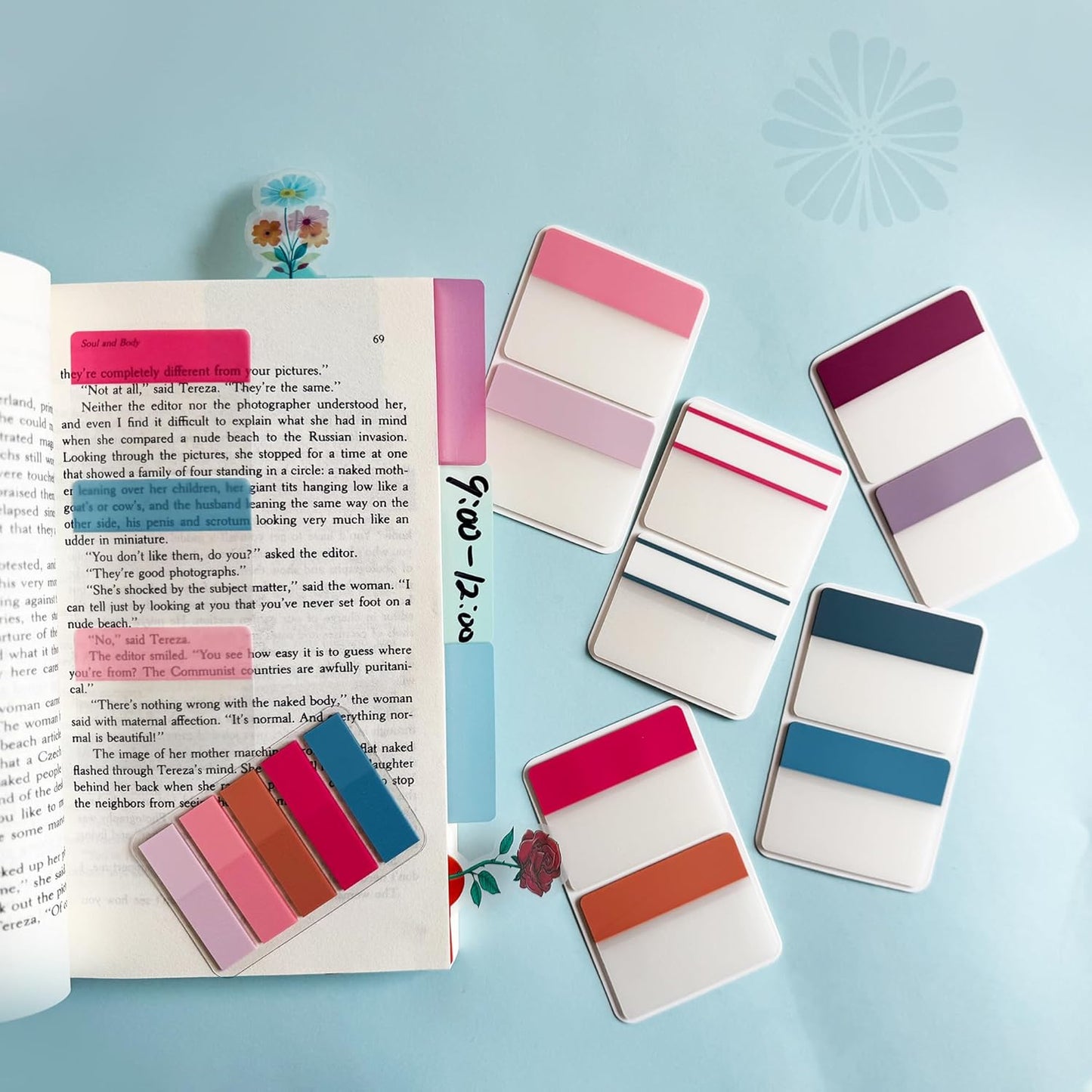 ELII 500 PCS Sticky Index Tabs 2 Inch Colorful Sticky Tabs for Notebooks, Page Markers Tabs for Binders