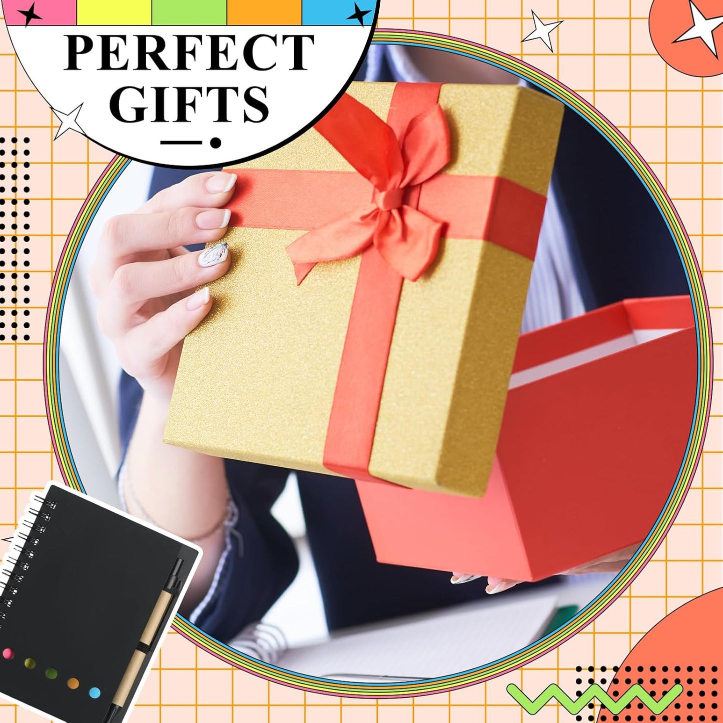 Qilery 50 Pack Lined Spiral Notebook Small Notepad and Pen Set Steno Pads Lined Notepad Black Pocket Notebook for Business Office School Supplies