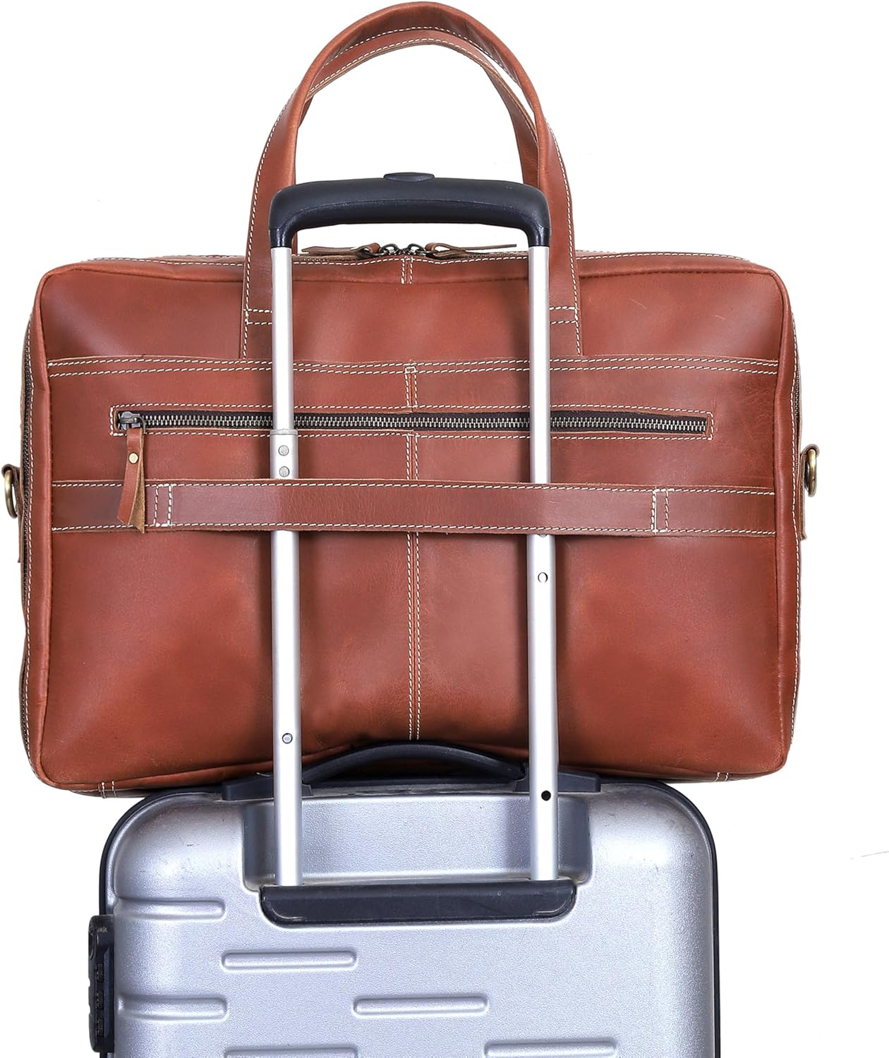 Full Grain italian Leather Briefcase for Men Top Choice Gifts Handcrafted Laptop Bag with Multiple Compartments