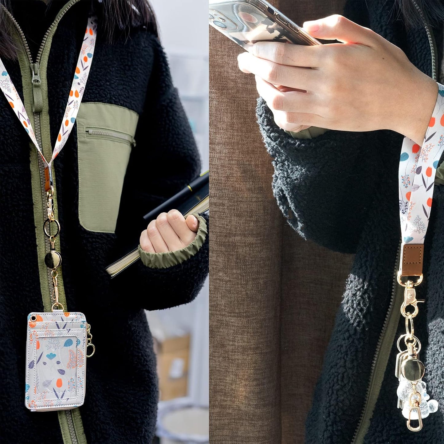 bolimoss 3 Pack Retractable Badge Reel Metal ID Badge Holder with Belt Clip Key Ring for Name Card Keychain for Nurse,Volunteer,Teacher,Student (Rose Gold)