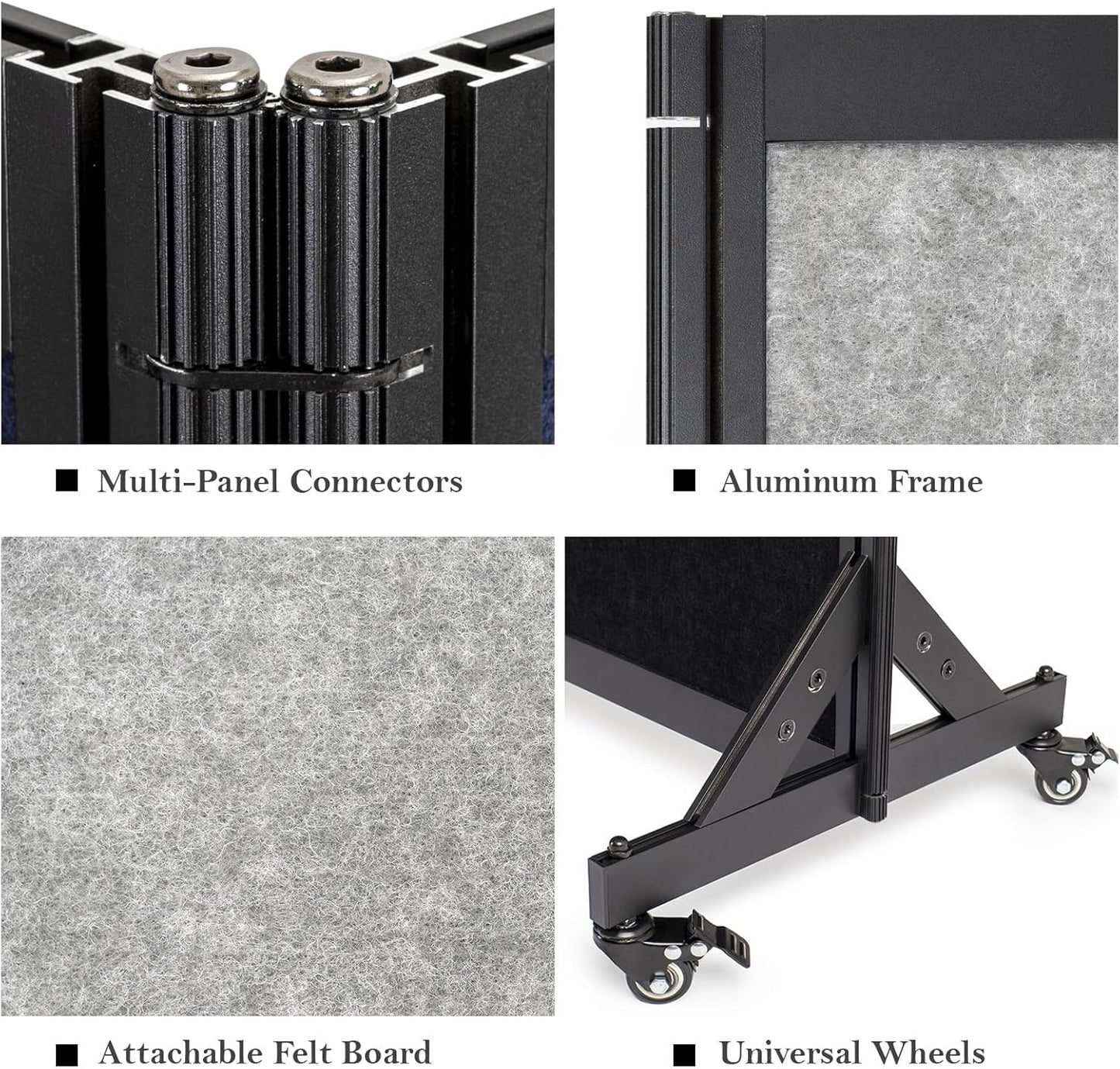 Room Partition,Office Divider,Portable Commercial Screen Dividers,Privacy Partition Separator,Classroom School Dividers,6'4"L* 6'7"H,3 Panel,Light Grey