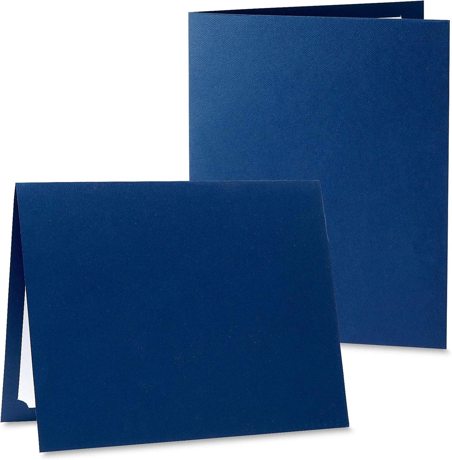 Plain Blue Certificate Folders - Pack of 25, Linen Cover 80 lb. Stock, Folded, Die-Cut Corners, for Office, Business Awards, Graduation, School Diploma Holder, 9-1/2" x 12"