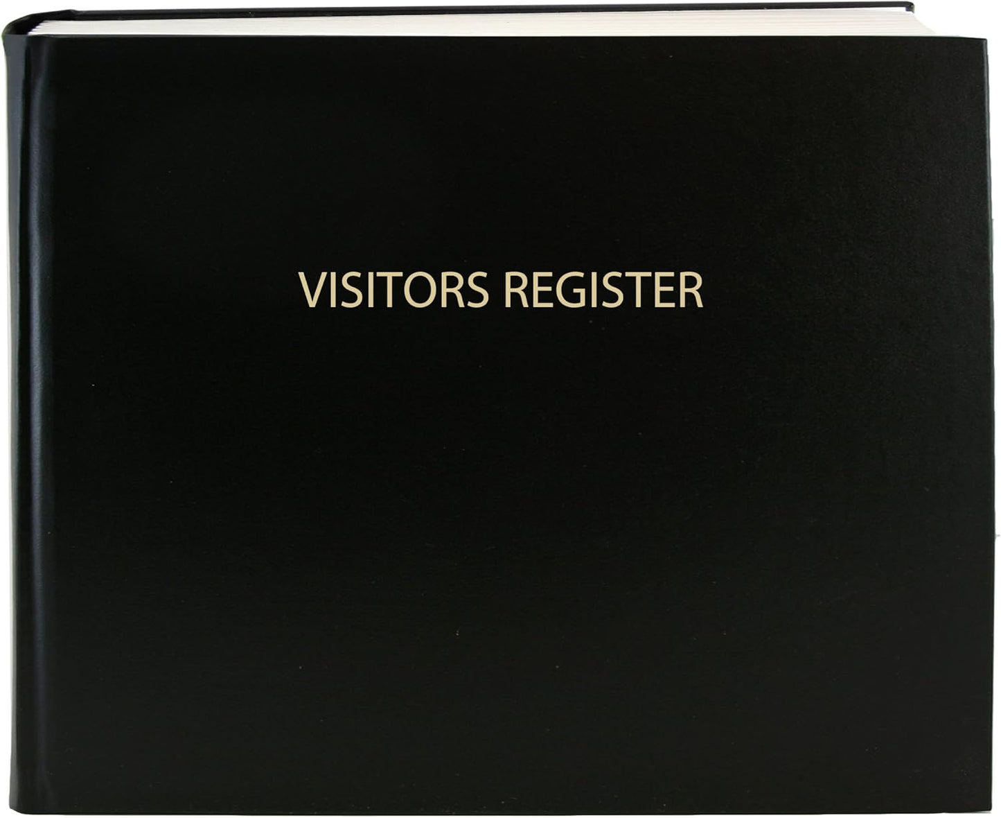 BookFactory Visitor Log Book Visitors Register Sign-in Book - 120 Pages, 8 7/8'' x 7'' - Black Cover, Section Sewn Hardbound (Made in USA)