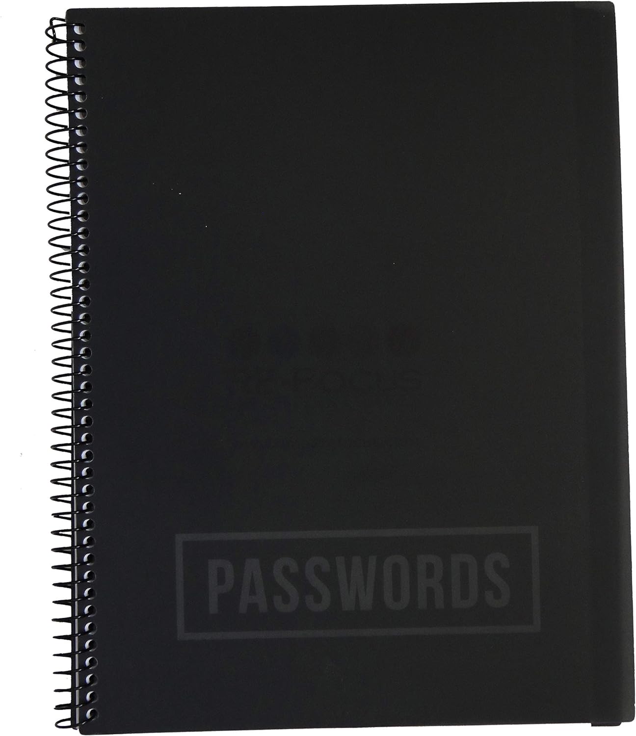 RE-FOCUS Password Book with Alphabetical Tabs 10"x7.5" Spiral Bound Credentials keeper Saves All Internet Login Details (Black)