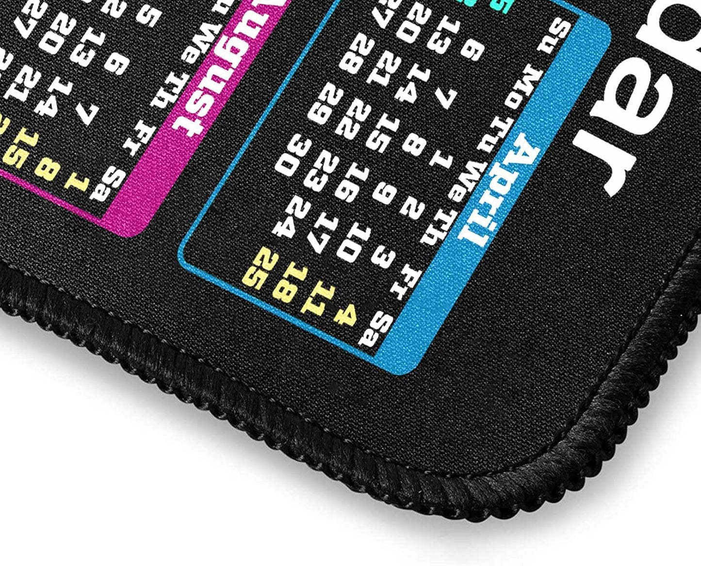 Mouse Pad with Non-Slip Rubber Base, Waterproof Computer Mousepad with Stitched Edges, Mouse Pads for Computers, Laptop, Gaming, Office & Home, 9.5 x 7.8 in (Black Calendar 2026)