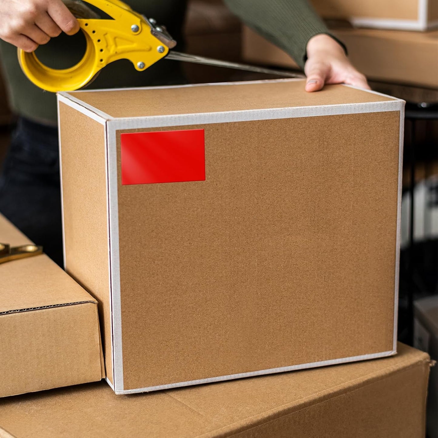 Red Color Coding Labels 3 × 2 Inches Self-Adhesive Rectangle Stickers Waterproof Name Tags for Office School Home 40 PCS