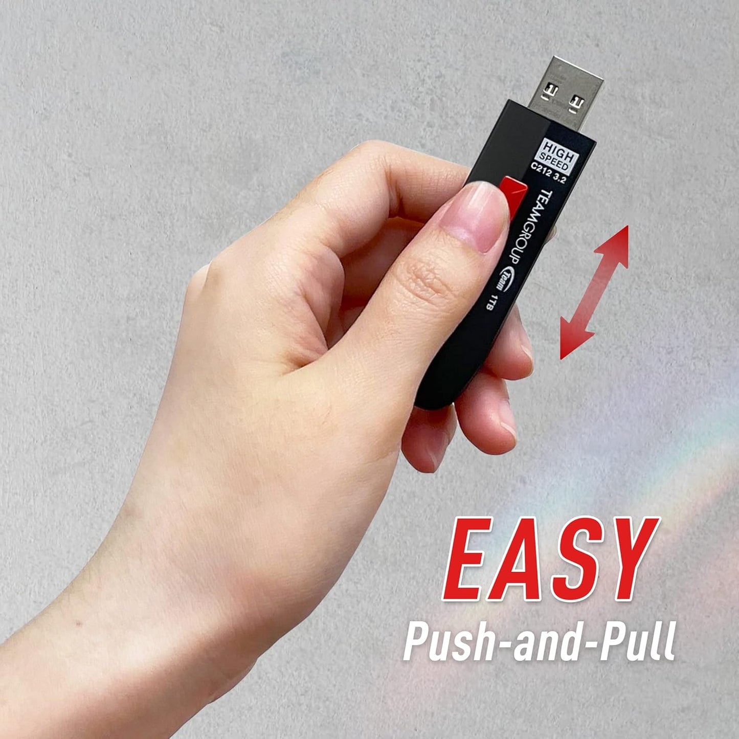 TEAMGROUP C212 Extreme Speed 512GB 1000/800MB/s USB 3.2 Gen 2 Easy Push-and-Pul Flash Thumb Drive External Data Storage Memory Stick Compatible with Computer/Laptop/PS4 PS5 TC2123512GB01