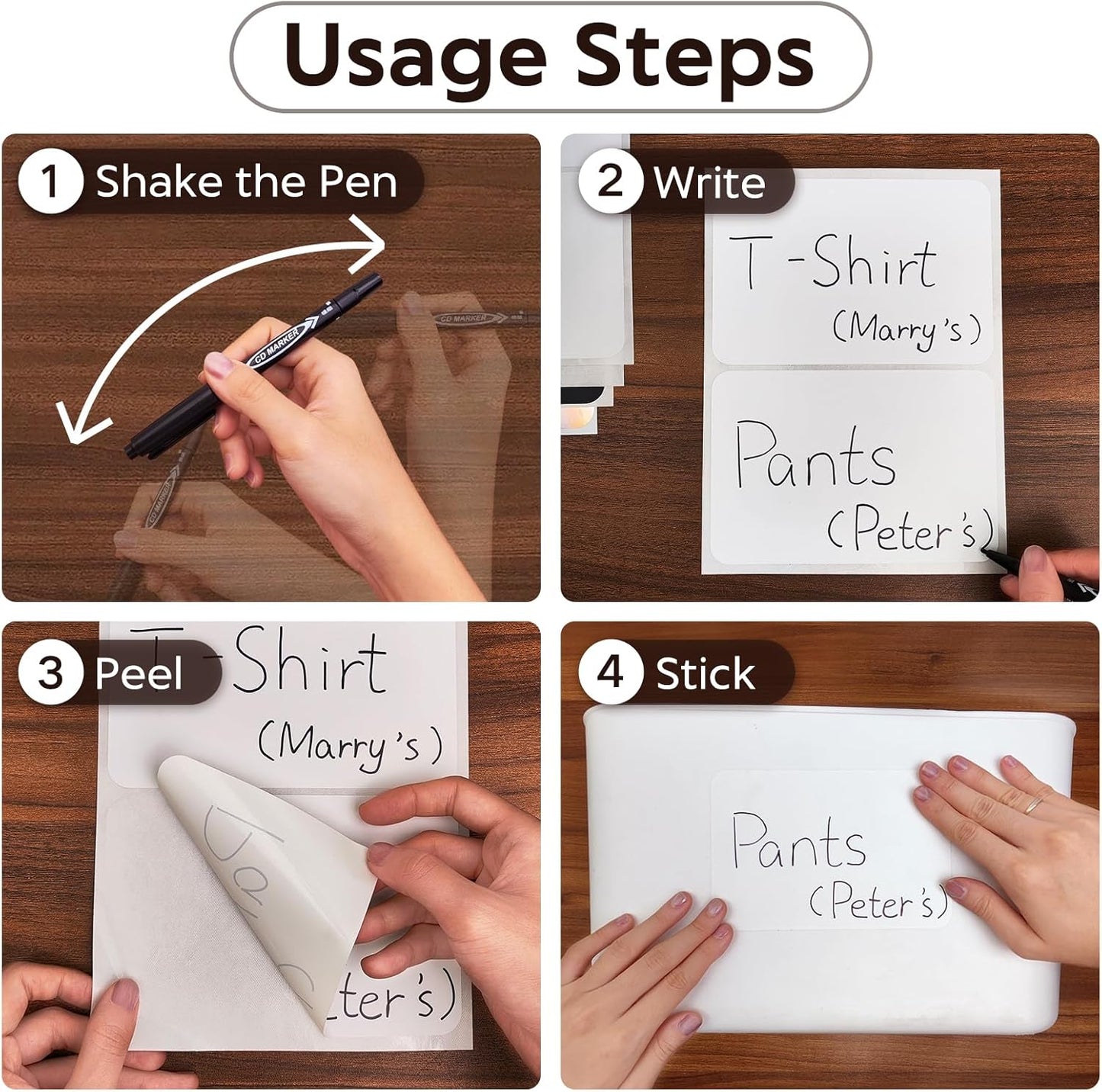 100Pcs Large White Labels for Storage Bins,6x4 Inch Removable Labels,Large Labels for Blank Box,Strong Adhesive Tear Resistant No Residue Blank Labels (White)