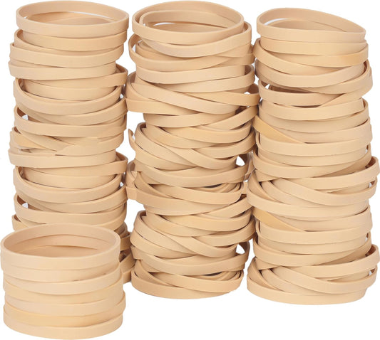 Rubber Bands Size #64, Elastic Band Beige 0.5bl about 110Pcs Wide Rubber Band For Office Home Supplies(3 1/2" x 1/4")