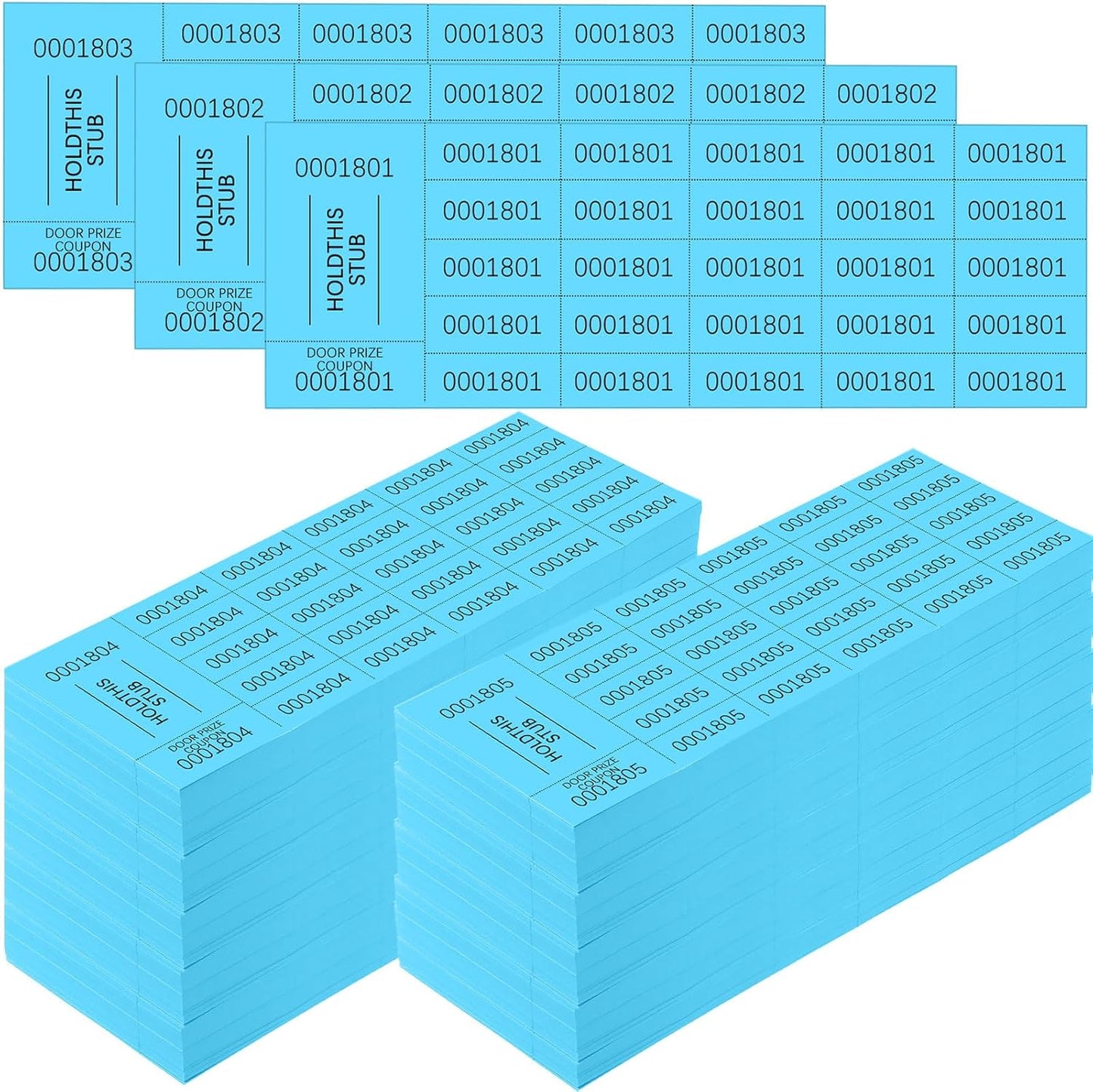 Kosiz 1200 Sheets Raffle Ticket Sheets Blue Chinese Auction Tickets with 25 Bid Numbers Per for Fundraising Basket Silent Auction Activity Fundraiser Prizes Church Events