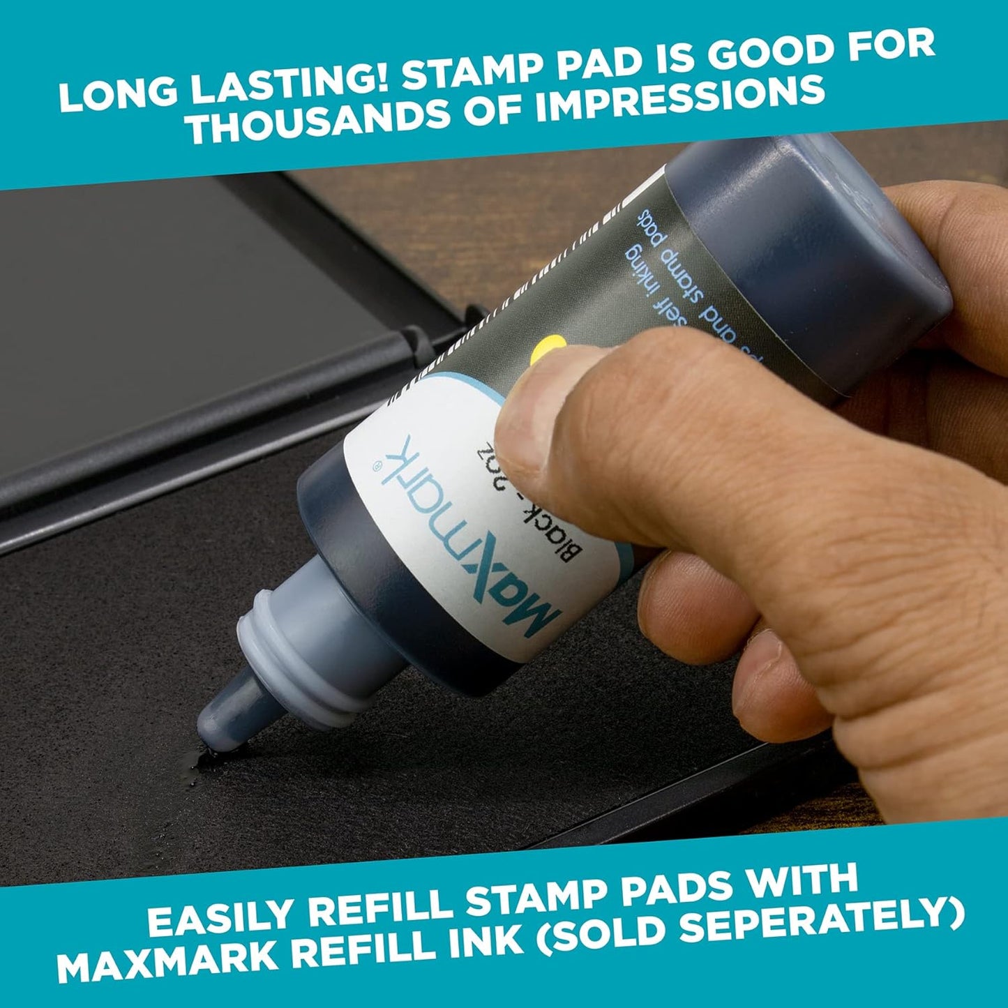 MaxMark Large Premium Dark Yellow Ink Stamp Pad - 4-1/4" by 7-1/4" - Premium Quality Felt Pad