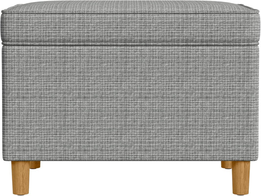 Home Decor | Dinah Collection Modern Storage Ottoman | Ottoman with Storage for Living Room & Bedroom(Sage Mini Grid Pattern)