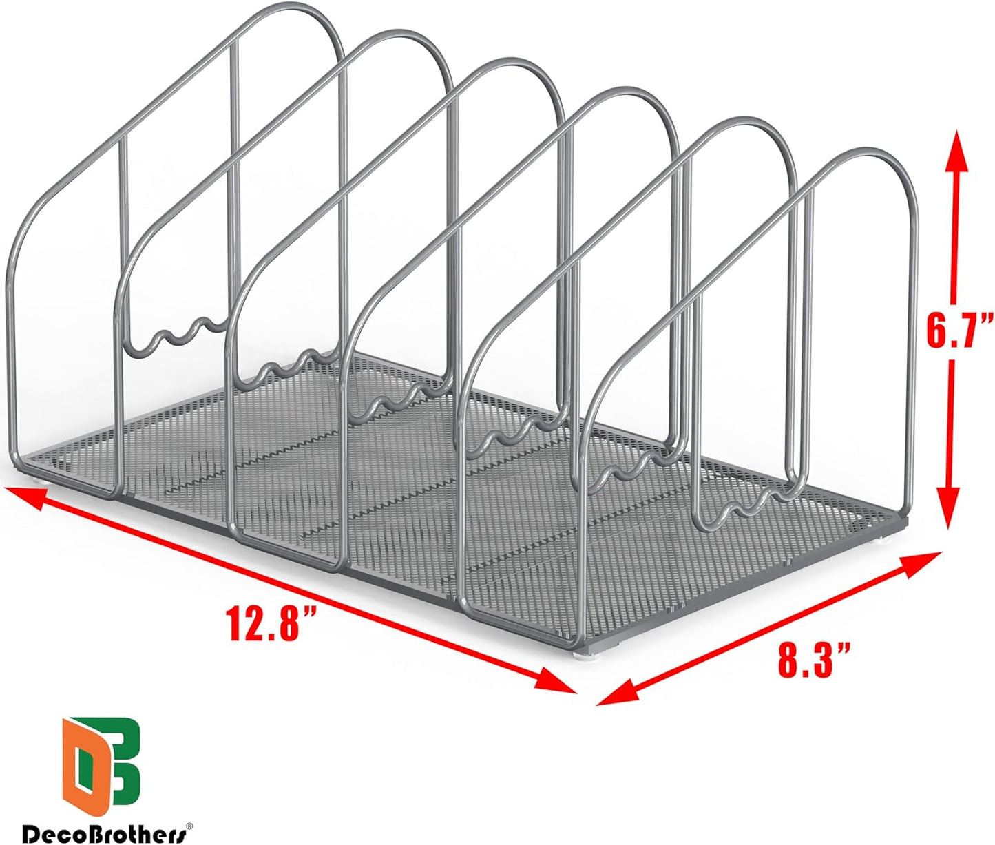 Deco Brothers File Sorter Organizer for Desk, 5 Sections, Silver