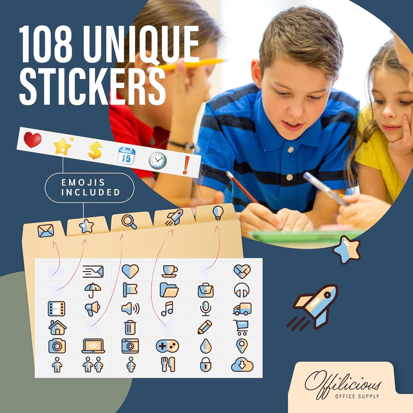 Business Card Organizer 3x5 - Premium Index Card Holder Box for Flashcards, Notecards, Recipes - Recipe Box with Cards & Dividers, Labels, Stickers