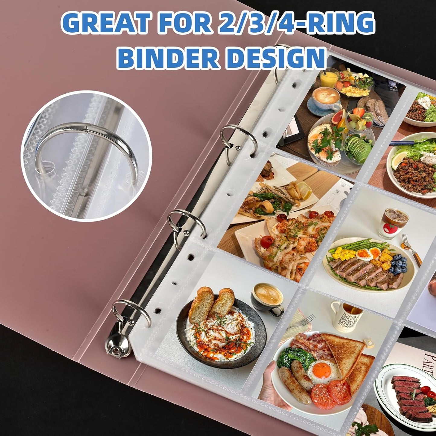 9 Pocket Card Sleeves, Holds 1800 Cards, Trading Card Binder Sleeves, 3 Ring 9 Pocket Pages for Sports Cards, Coupons Cards, 100 Pack, Game