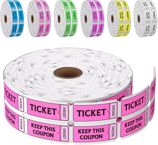 Fluorescence Raffle Tickets Double Roll 2000 Tickets Neon Red 50/50 Tickets for Events, Entry, Class Reward, Fundraiser & Prizes