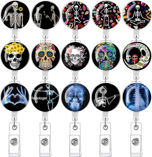 15 Pack Cute Badge Reels Retractable Badge Holders,Id Badge Holder Retractable Clip