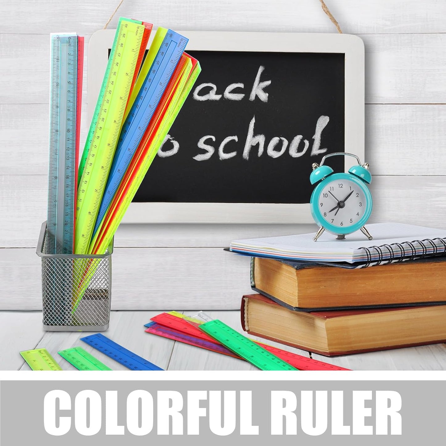 Panelee 306 Pcs 12 Inch Plastic Ruler Color Transparent Ruler Assorted Color Metric Clear Ruler with Inches and Centimeters for Kids School Home Classroom Office Back to School Gifts Supplies