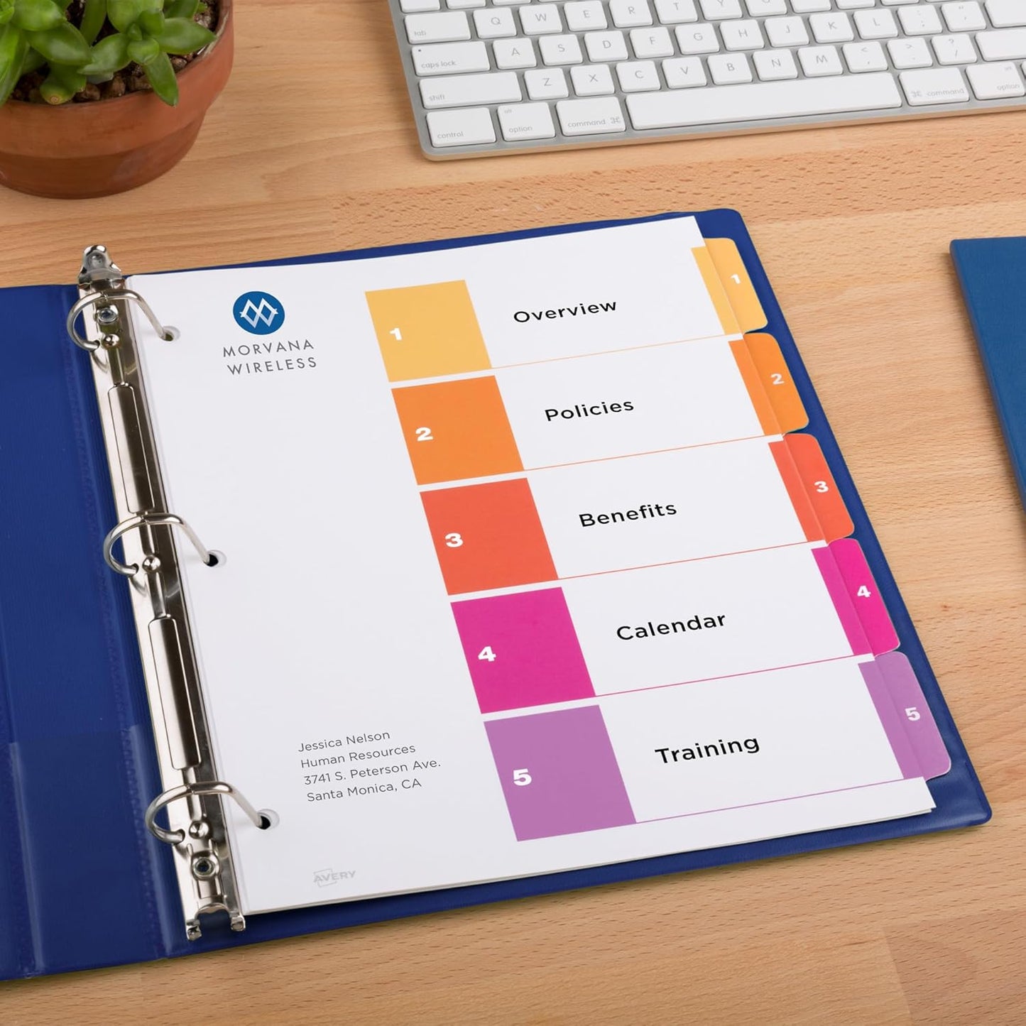 Avery Dividers for 3 Ring Binders, 5 Tabs per Set, Customizable Table of Contents, Multicolor Tabs, Great for Organizing Reports, Projects, and More (11131)