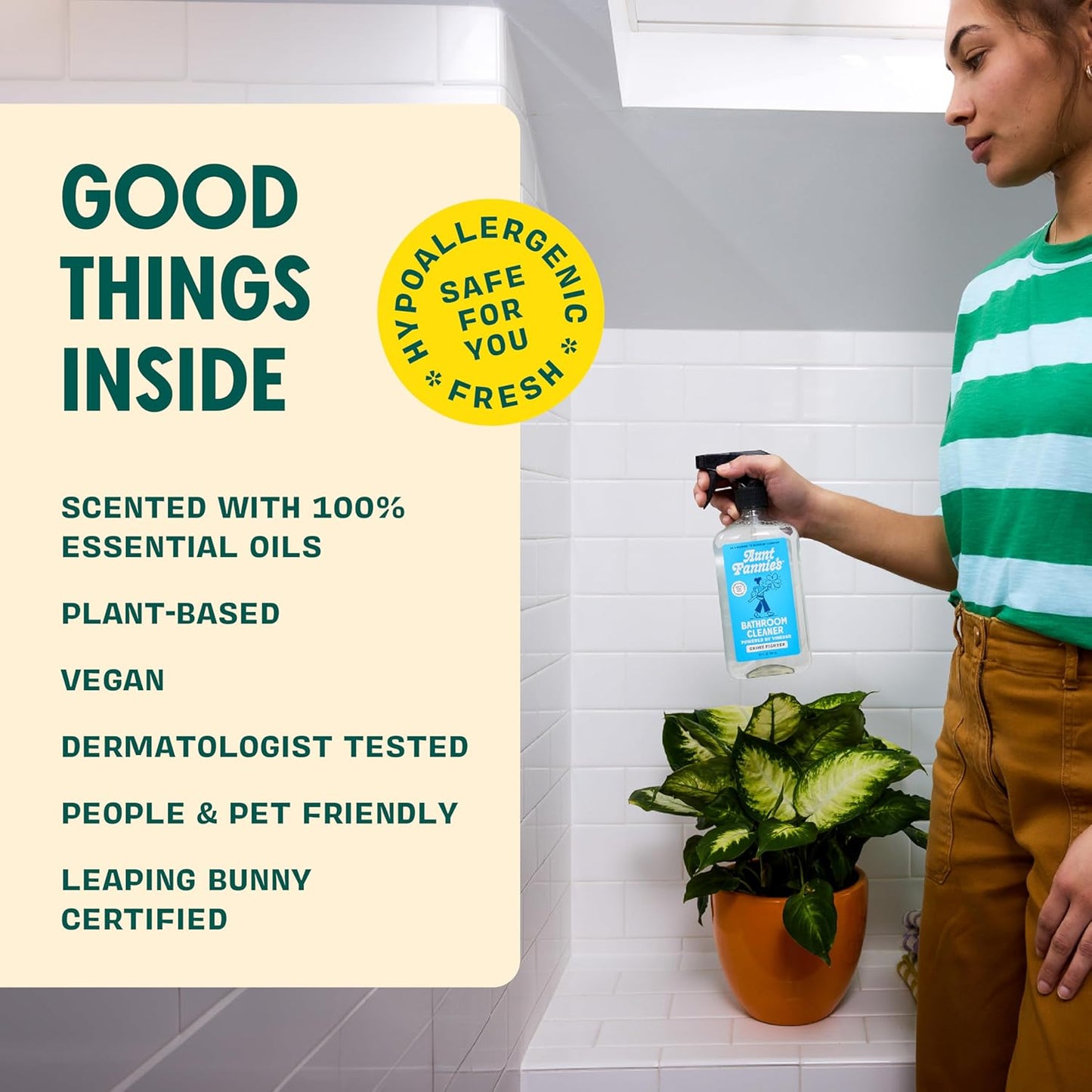 Aunt Fannie's Cleaning Spray Variety Pack, Lemon All Purpose Vinegar, Glass & Window, Bathroom, and Wood Surface Cleaner, 16.9 oz each, Pack of 4