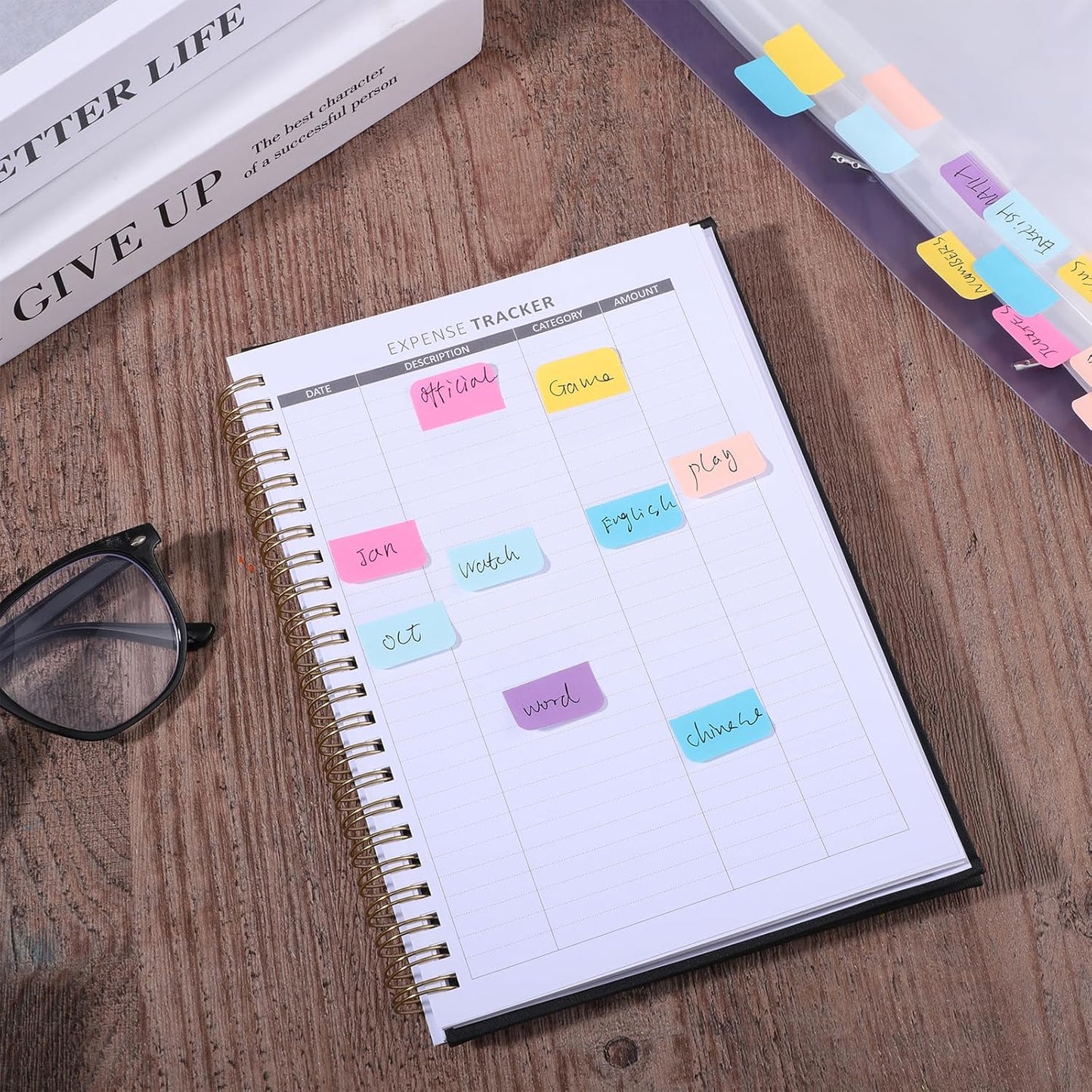 240 Pcs 1Inch Sticky Index Tabs, Colored Book Sticky Tabs for Notebooks, Repositionable Page Tabs for Notebooks File Classification