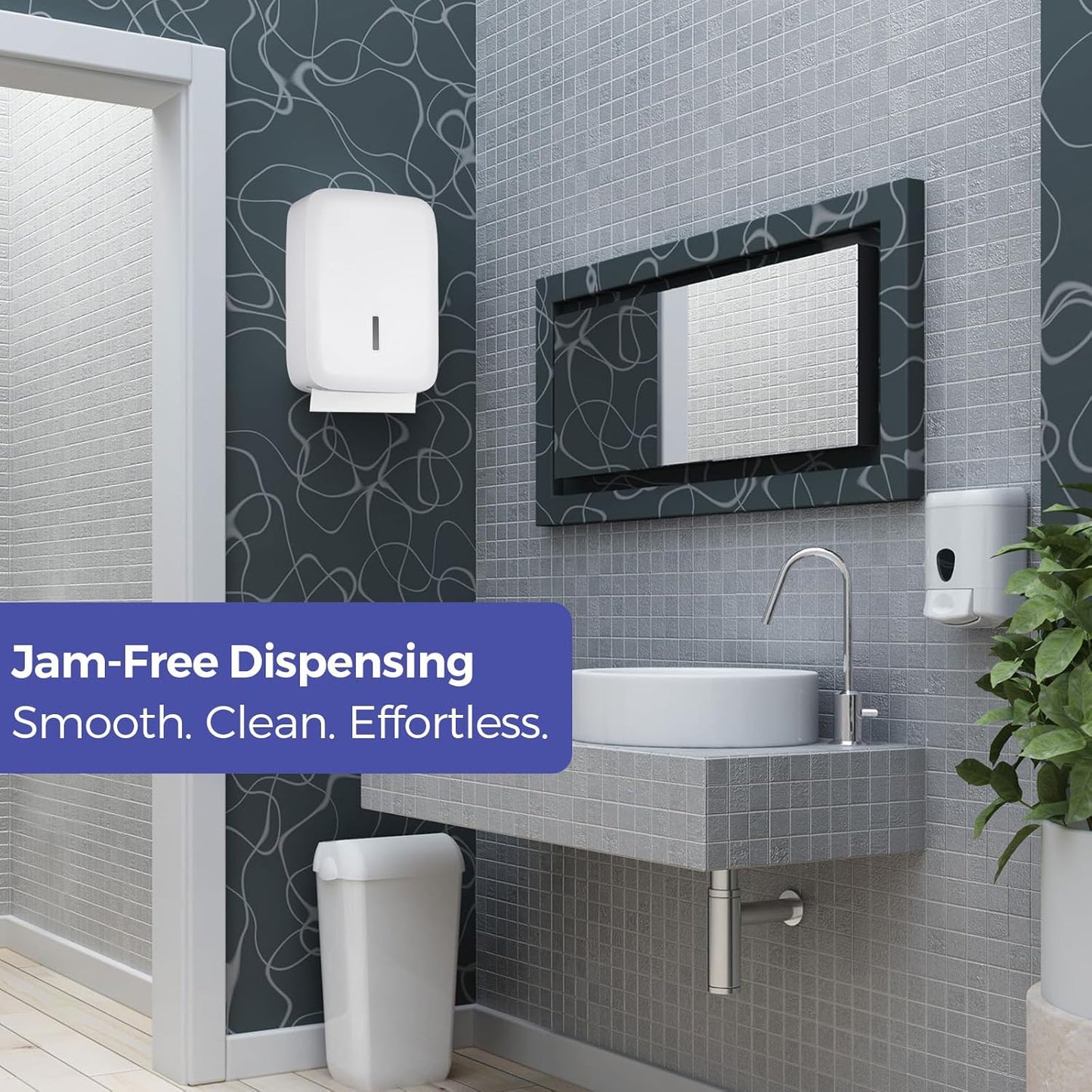 Commercial Paper Towel Dispenser Wall Mount with Lock – Fits 400+ Multifold/Trifold/Z-Fold/C-Fold Towels – Large Paper Towel Holder for Bathroom, Kitchen, Office, Home or Business (White)