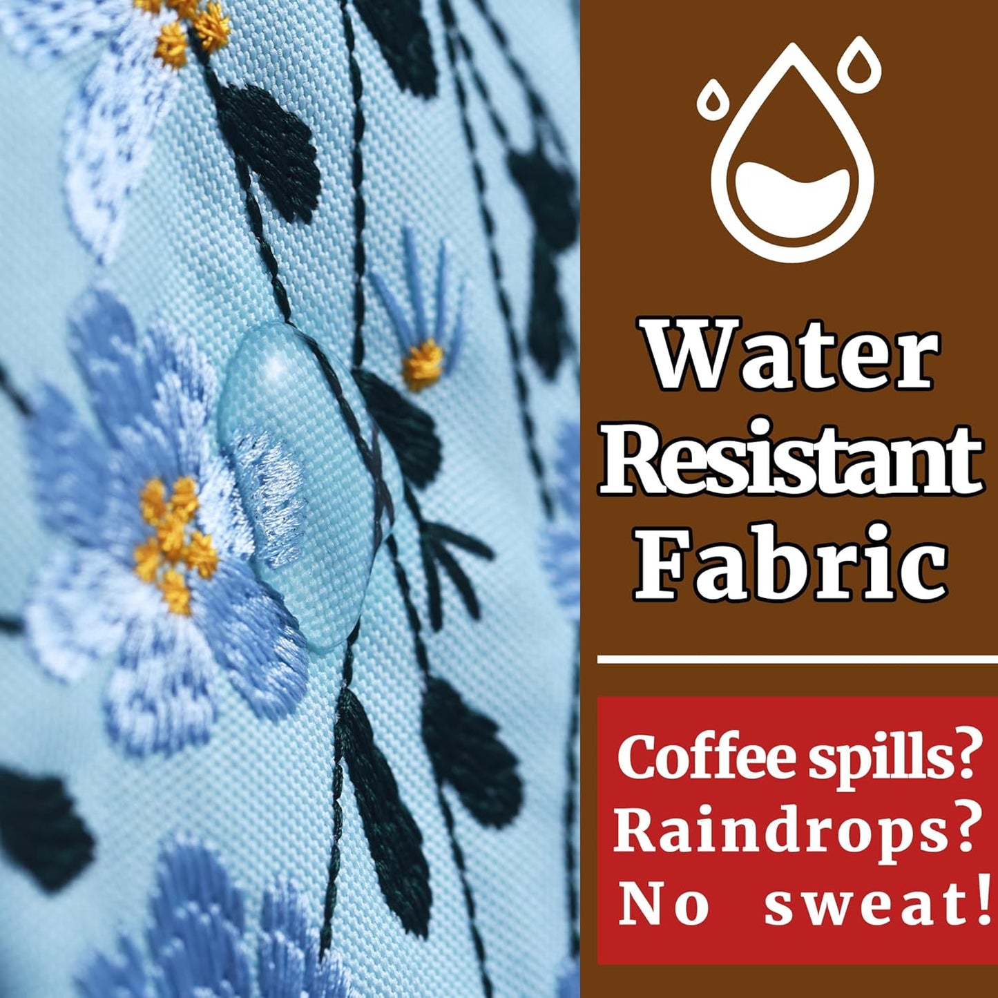 LParkin Daisy Flower Embroidery Book Sleeve with Zipper for Readers Protector Cover Gift for Book Lovers, 11x 8.5 Inch Washable Fabric, Daisy Blue