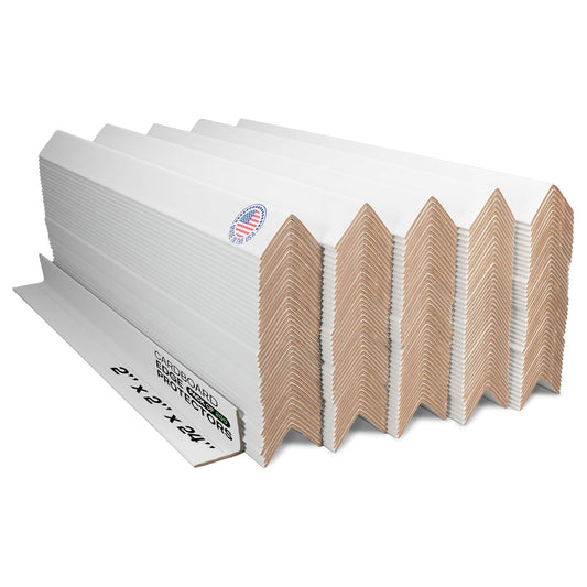 IDL Packaging 2” x 2” x 24” Cardboard Edge Protector (Pack of 200) - Corner Protectors for Shipping, Storage, & Moving – Reinforced Corner Guard Protection for Pallets, Wall Corners, & Furniture
