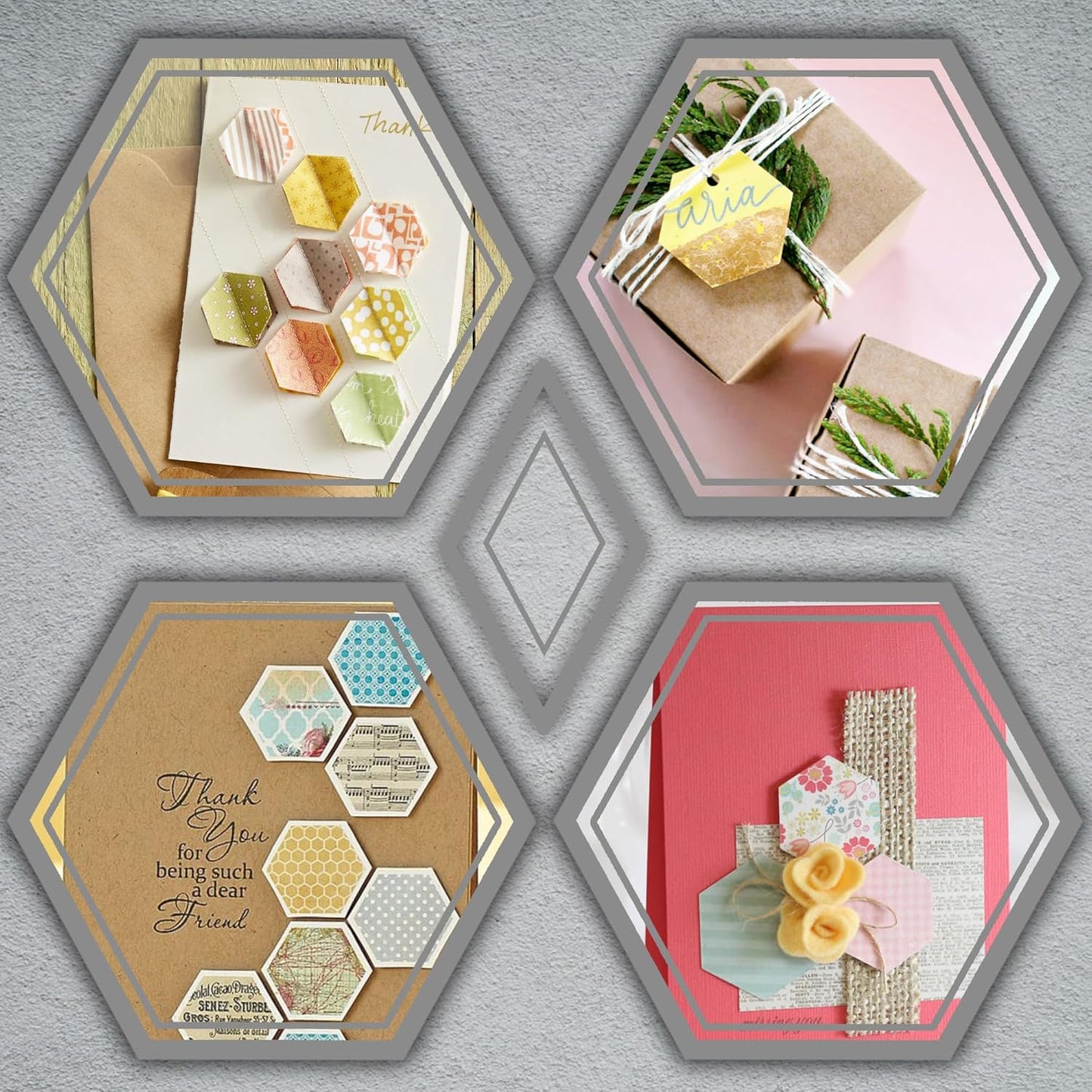 Hexagon Punch for Craft, Cut Size Out 2-Inch, Tool Hexagon Paper Punch for Scrapbook, Festival Cards,Craft Greeting Card Making, DIY Arts