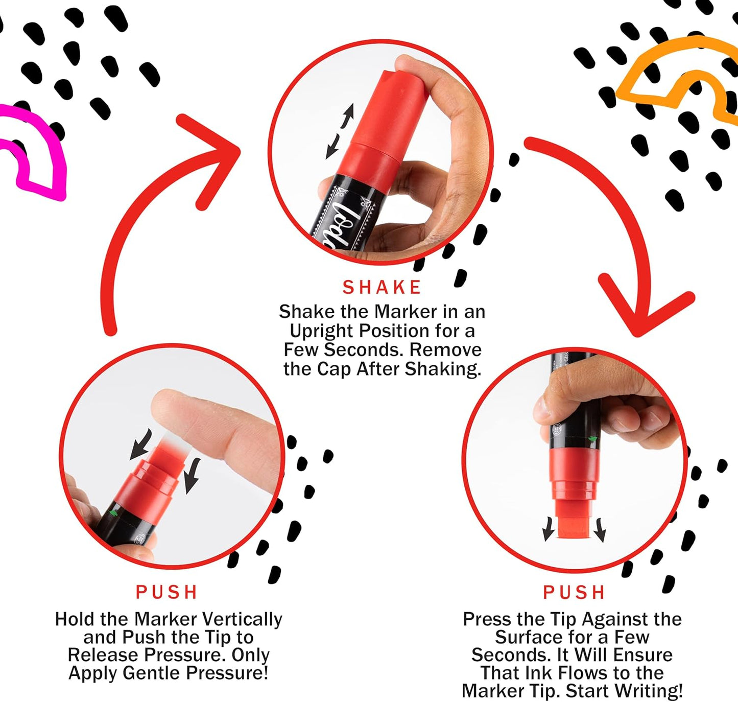 Loddie Doddie Jumbo Chalkboard Markers Pack - 8 Vivid Neon Colors - 15mm Chisel Tip - Erasable Liquid Ink for Signs, Blackboard, Car Window & Bistro - Neon Chalk Markers