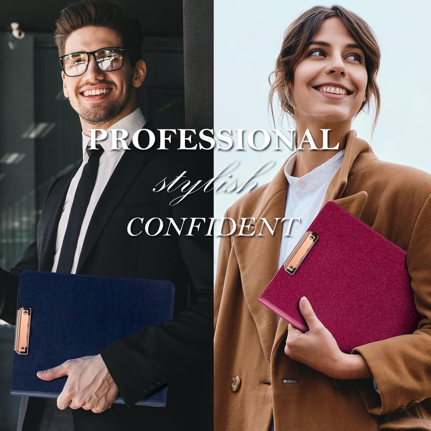 Ospelelf 3 Ring Portfolio Binder with Zipper, Leather Clipboard with Storage, Padfolio Folder for Men, 12.1” Tablet Sleeve, 5 Dividers with Pocket, Refillable Notepad, Card Slot (Navy Bule)