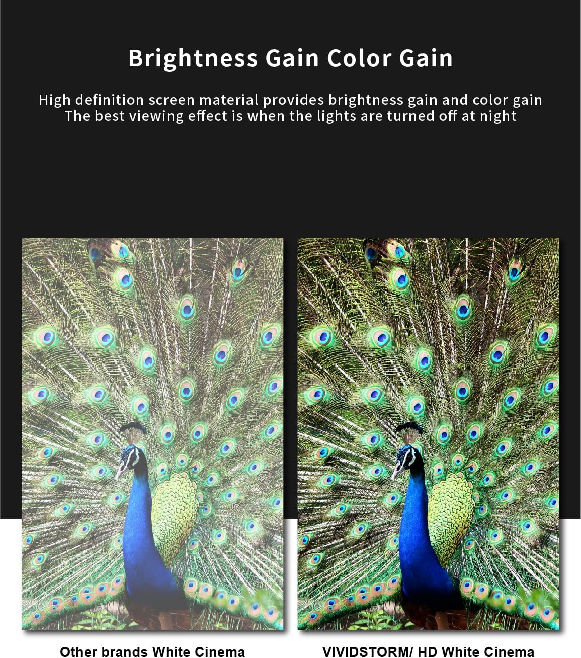 VIVIDSTORM-Projector Screen S 72 inch Portable Folding Stand Indoor Tension Floor Screen 4k HD White Cinema, 4K/3D/UHD Gaming/Home Cinema,Compatible with Normally Projector,VSDSTW72H