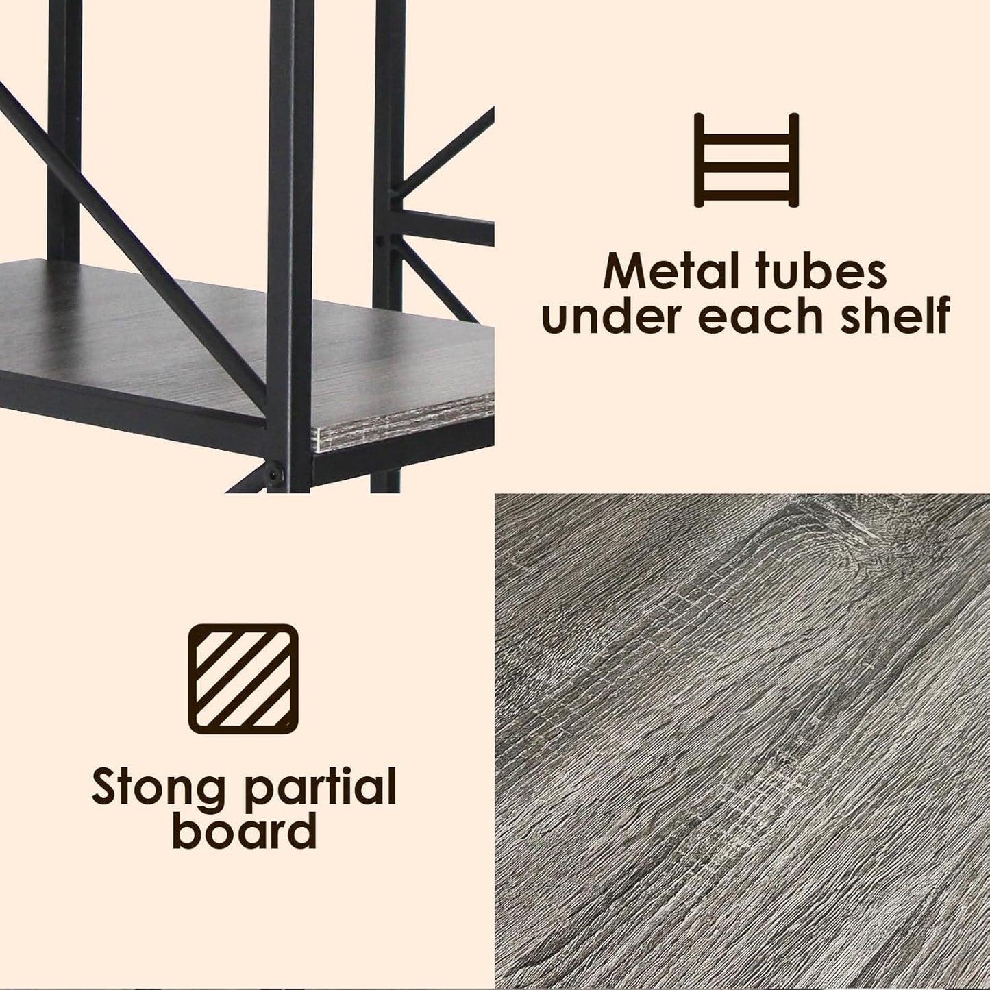 Printer Stand, 23 x 18 Inch Printer Table for Home Office, Large Printer Stand with Storage, 4 Tier Modern Home Printer Cart with Wheels & Socket, Computer Tower Stand CPU Stand, Grey