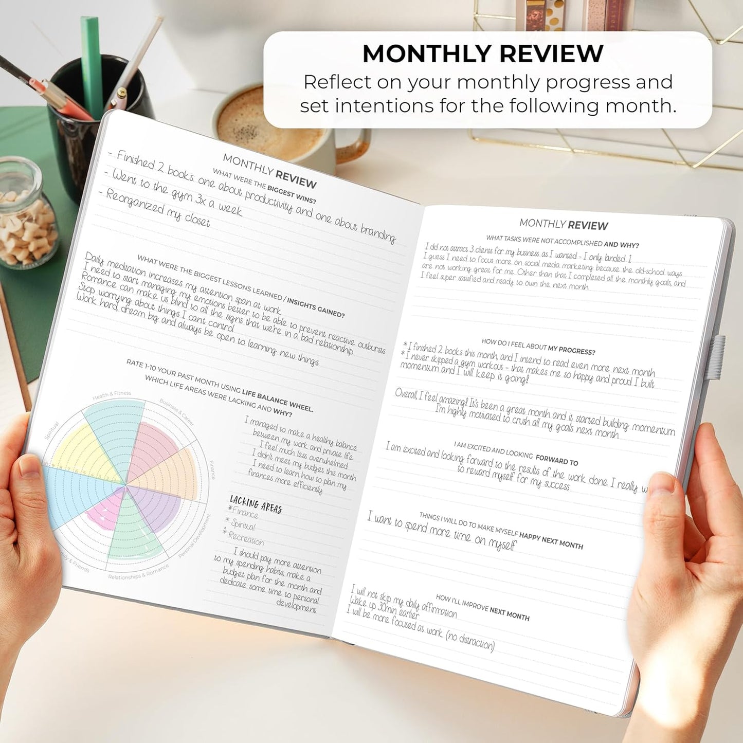 Clever Fox Planner PRO Schedule – Undated Weekly & Monthly Life Planner with Time Slots, Appointment Book & Daily Organizer, A4 (Gray)