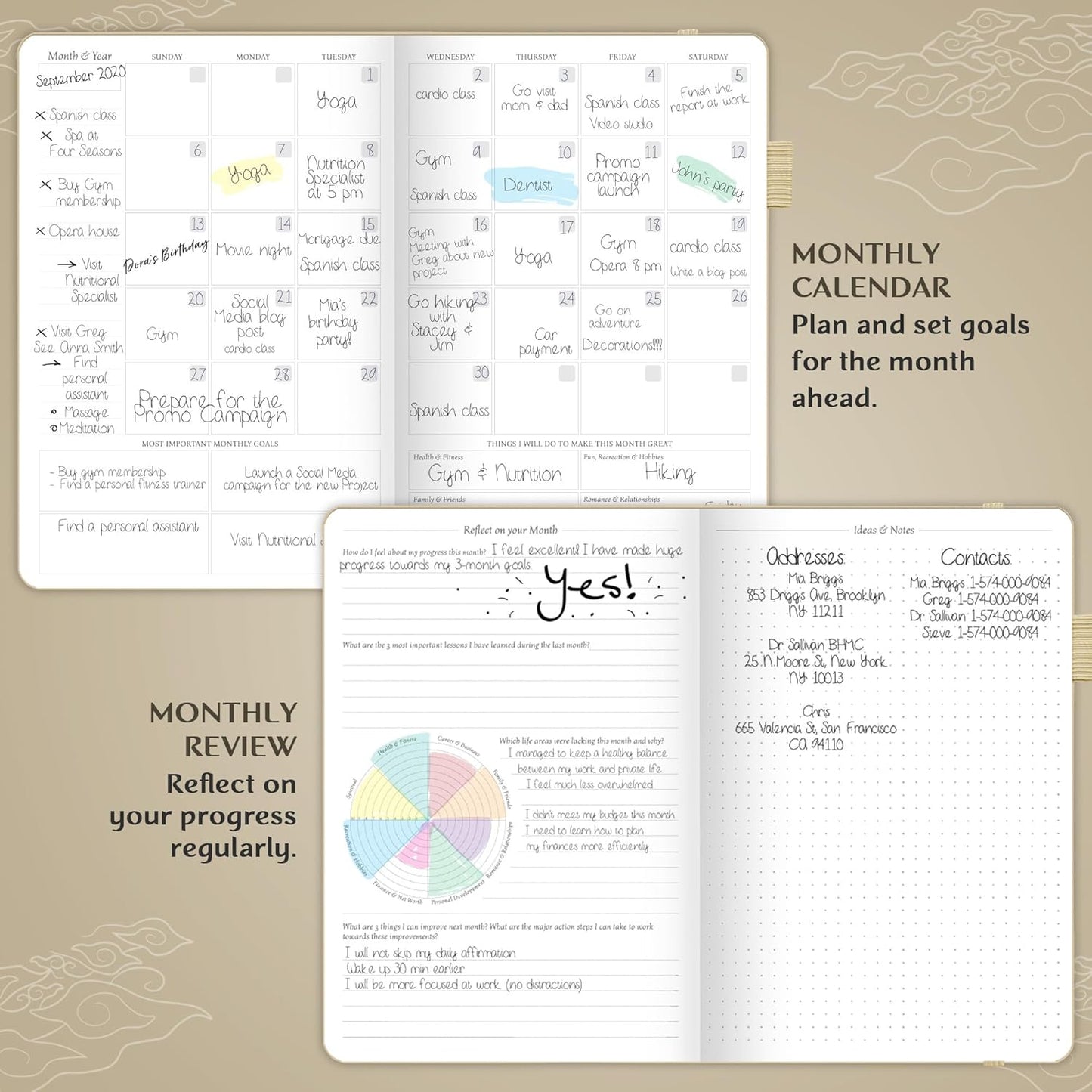 Legend Planner – Weekly & Monthly Life Planner to Hit Your Goals & Live Happier. Organizer Notebook & Productivity Journal. A5 (Seashell)