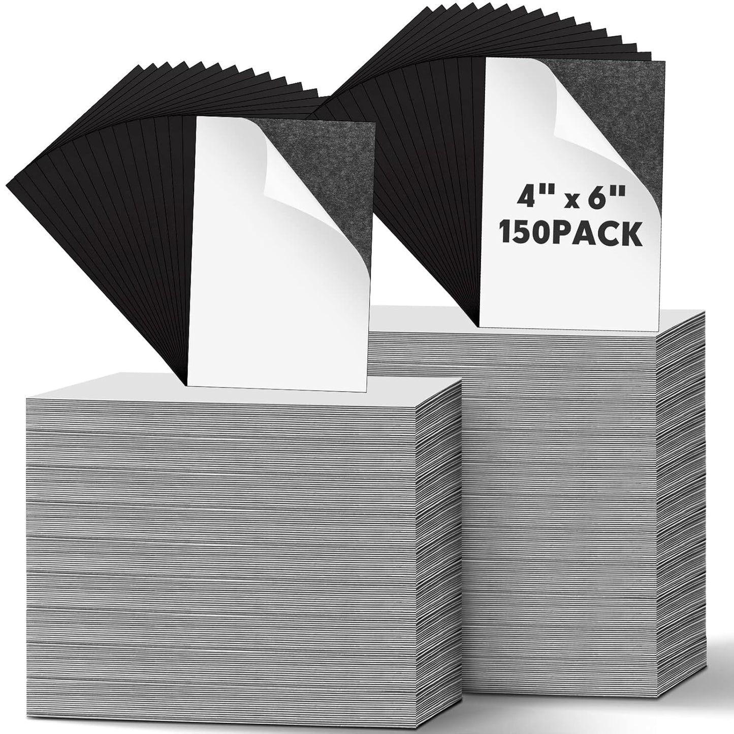 Macarrie 4 x 6 Adhesive Magnetic Sheets with Adhesive Backing Cuttable Magnetic Paper Stickers Flexible Peel and Stick for Picture Crafts Die Storage Photos(150 Pcs)