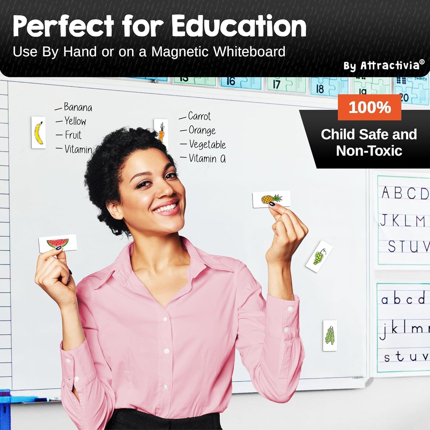 Dry Erase Magnetic Labels 2.8 x 1.2 in, Dry Erase Magnets, 60-Pack, White Erasable Write-On All-Purpose Labels, for Office, Education, Home, Whiteboard, Magnetic Name Tags