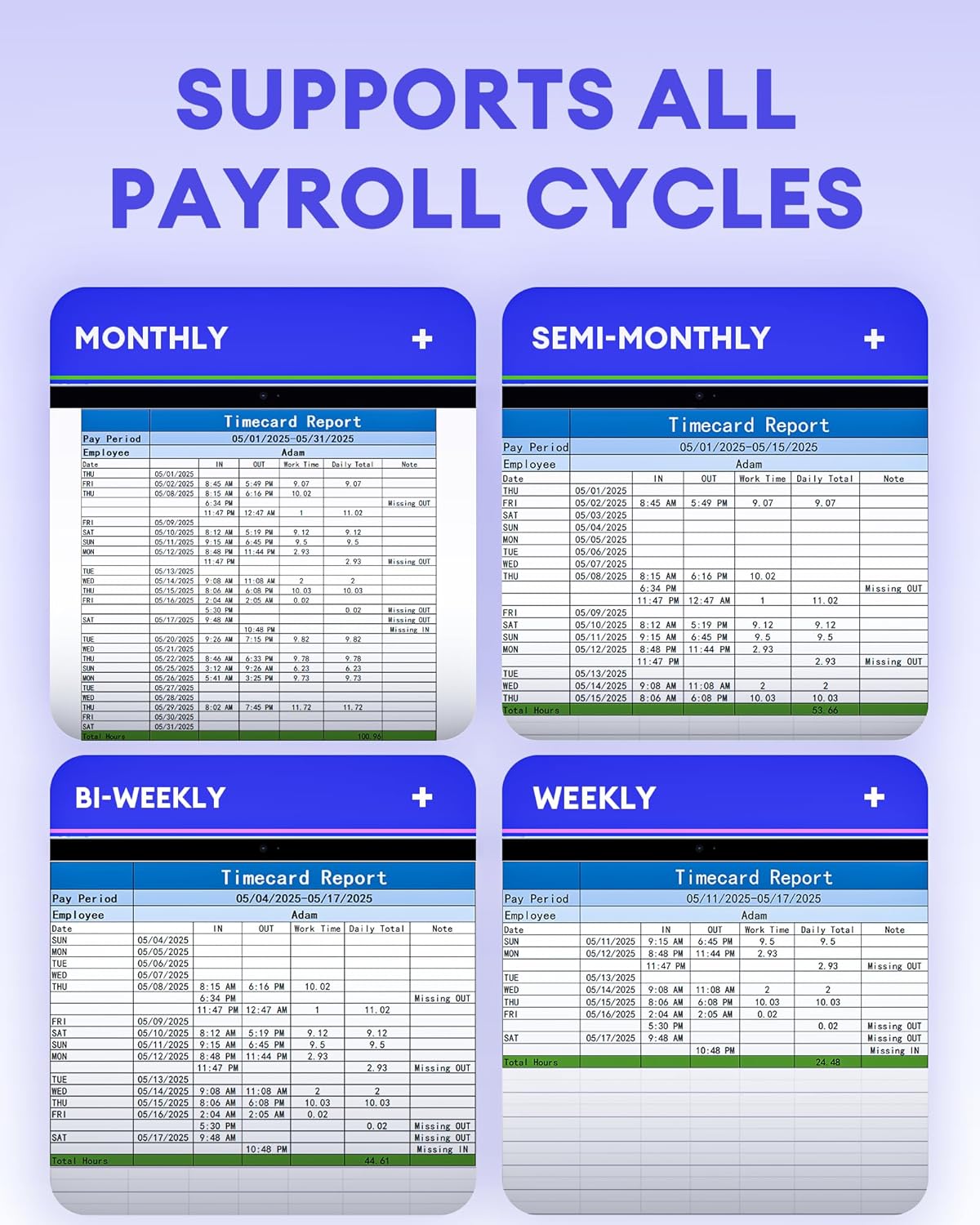 NGTeco Time Clock for Small Business, 2.4GHz WiFi Fingerprint Employee Time Card Machine with iOS/Android App, Automatic Punch in/Out, Battery Backup, No Monthly Fees