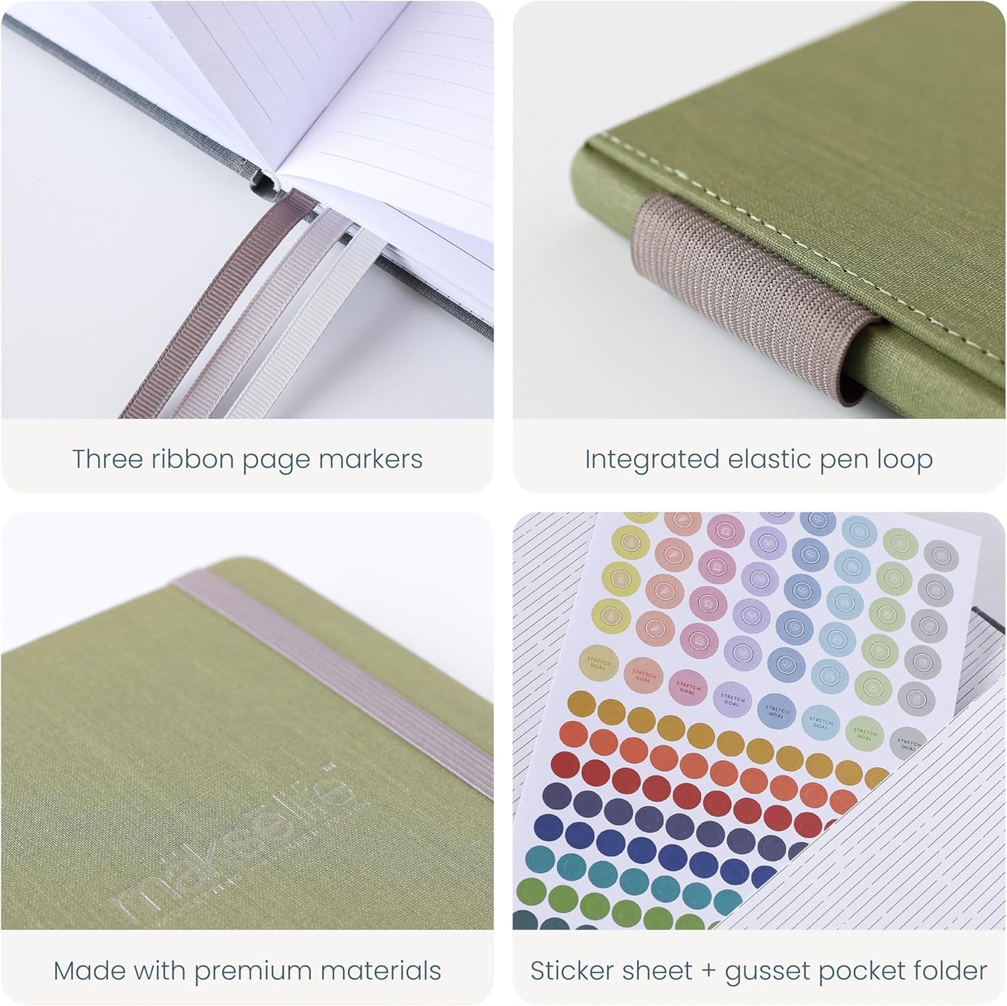 90-Day Quarterly Planner - Entrepreneur Goal Setting & Project Management, Undated 3-Month Productivity Planner for Small Business Owners, Green