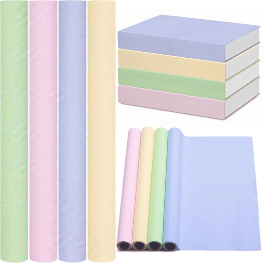4 Pcs Book Cloth Bookcover Fabric Surface with Paper Backed Book Binding Cloth Fabric Book Cover for Scrapbooking Album DIY Craft Supplies Home, 4 Colors(Morandi Color,40 x 16 Inches)
