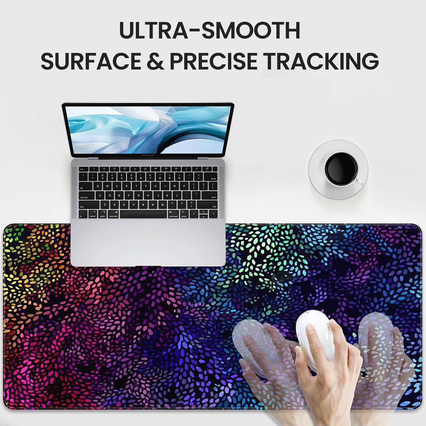 35.4 x 15.7 inches, Large Desktop Mouse pad, Keyboard and Mouse Pads for Work and Home Computers, and Large Laptop Mouse mat，Colorful Patterns