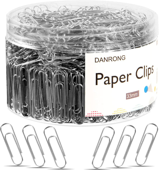 Silver Medium Paper Clips, 750 Pack Paperclips 1.3 Inch (33 mm) Paper Clips Suitable for Office School and Daily Use Also Used for Daily DIY Paper Clip(Silver)