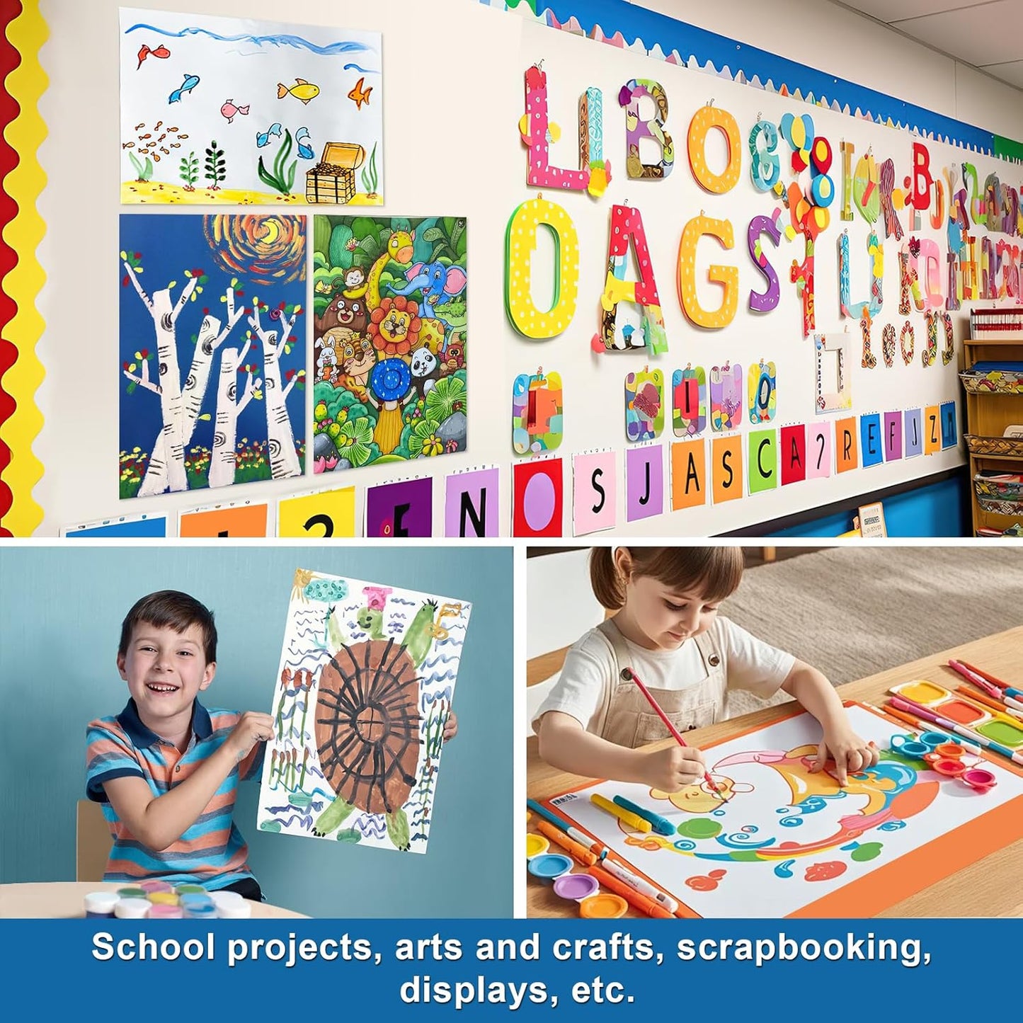 50 Pcs 12" x 18" Poster Board White Poster Board Paper Bulk 250 GSM Thickness Vision Boards Smart PosterBoard for Drawing School Arts Craft Projects Presentations Scrapbooking Blank Graphic Display